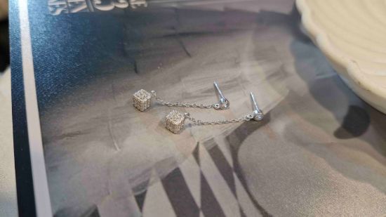 💍گوشواره جواهری ؛ با طراحي زيبا نقره عیار 925 (E_5041)	