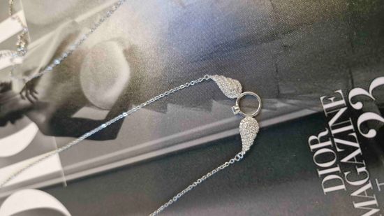 💍گردنبند جواهري حلقه بالدار خاص و زیبا ، نقره عیار 925 (G_3212)‌‌‌‌‌‌
