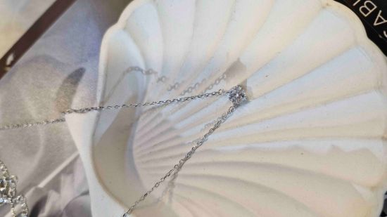💍گردنبند جواهري تک نگين خاص و زیبا ، نقره عیار 925 (G_3222)‌‌‌‌‌‌	