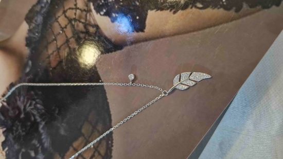 💍گردنبند جواهري برگ خاص و زیبا ، نقره عیار 925 (G_3225)‌‌‌‌‌‌	