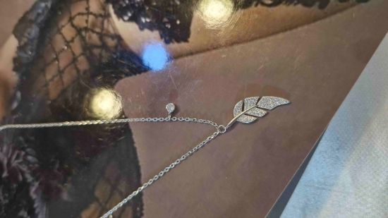 💍گردنبند جواهري برگ خاص و زیبا ، نقره عیار 925 (G_3225)‌‌‌‌‌‌	