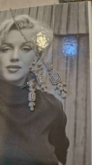 💍نیم ست جواهری (آويز و گوشواره) خاص و زیبا ، نقره عیار 925( N_4340)