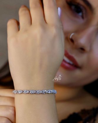 💍دستبند جواهری خاص و زیبا ، نقره عیار 925 (D_7145)	