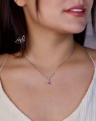 💍گردنبند جواهري آويزدار خاص و زیبا ، نقره عیار ۹۲۵ (G_3237)‌‌‌‌‌‌	