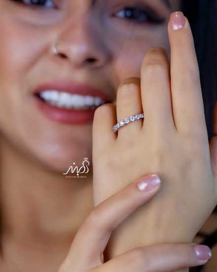 💍حلقه دورنگین لوکس جواهري خاص و زیبا؛ نقره عیار 925(R_1211)	