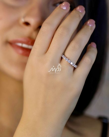 💍انگشتر دورنگين جواهري خاص و زیبا؛ نقره عیار 925(R_1214)	