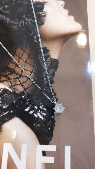 💍گردنبند تک نگین خاص و زیبا  نقره عیار ۹۲۵ (G_3100)
