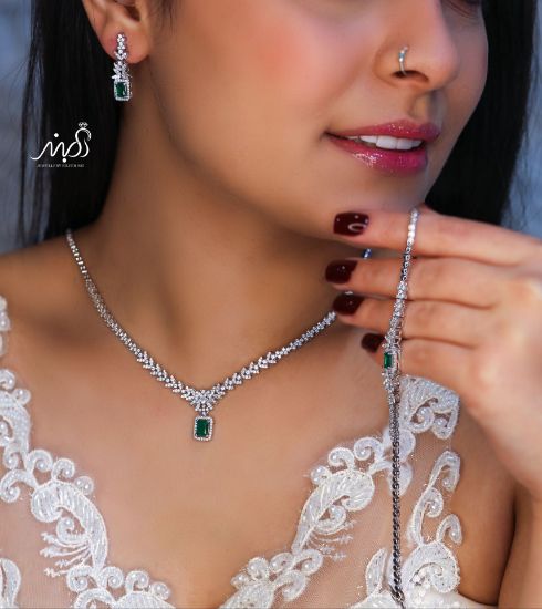 💍سرويس جواهری خاص و زيبا (گردنبند ، گوشواره ، دستبند) (S_6032)‌‌‌‌‌‌ ‌	