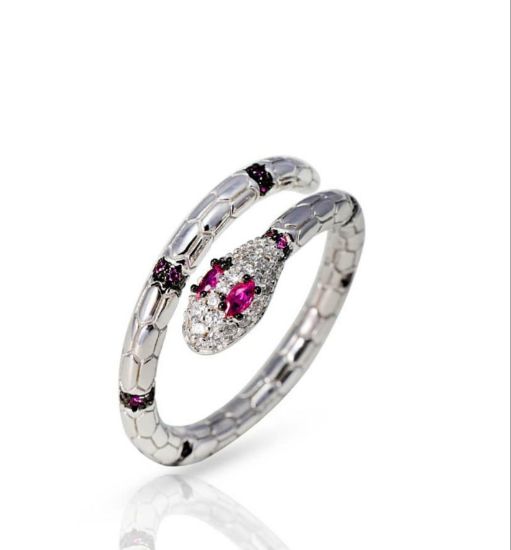 تصویر  💍انگشتر جواهری مار؛ خاص و زیبا نقره عیار ۹۲۵(R_1125)