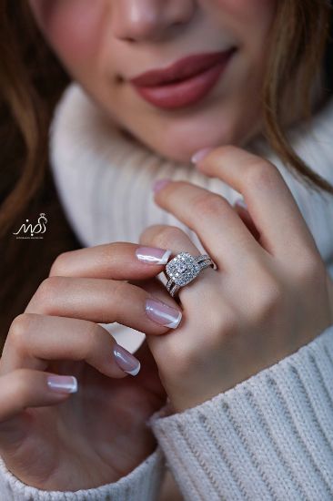 💍حلقه و پشت حلقه جواهری ، خاص و زیبا نقره عیار 925(P_2046)	