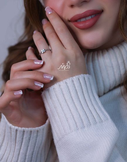 💍انگشتر جواهري ظریف خاص و زیبا؛ نقره عیار 925(R_1225)	