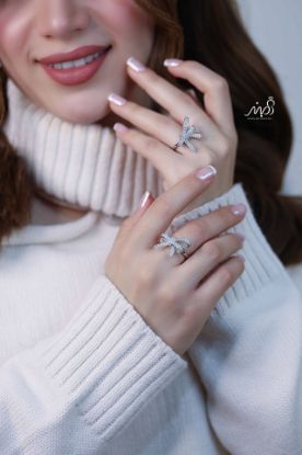 💍انگشتر جواهري پاپیونی خاص و زیبا؛ نقره عیار ۹۲۵(R_1228)	