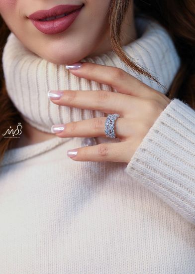 💍انگشتر جواهري خاص و زیبا؛ نقره عیار 925(R_1229)	