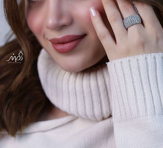 💍انگشتر جواهري خاص و زیبا؛ نقره عیار 925(R_1230)	