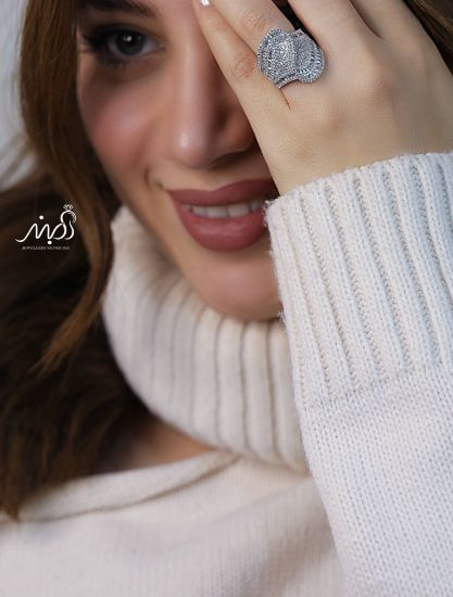 💍انگشتر جواهري لاکچری خاص و زیبا؛ نقره عیار 925(R_1231)	