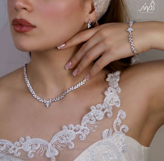 💍سرويس جواهری خاص و زيبا(گردنبند ، گوشواره ، دستبند) نقره عیار 925 (S_6042)‌‌‌‌‌‌ ‌