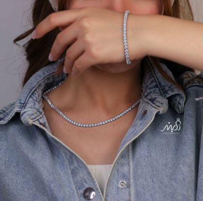💍دستبند جواهری تنیسی 3.5m خاص و زیبا ، نقره عیار 925 (D_7154)	