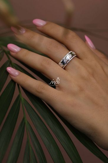 💍انگشتر جواهري با  ونکلیف خاص و زیبا؛ نقره عیار 925(R_1234)	