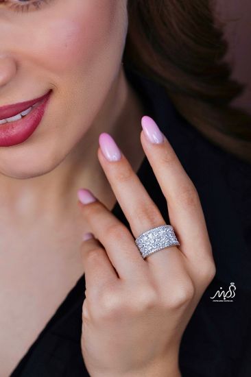 💍انگشتر جواهري لاکچری خاص و زیبا؛ نقره عیار 925(R_1242)	