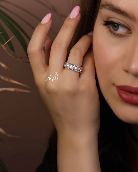 💍انگشتر جواهري خاص و زیبا؛ نقره عیار 925(R_1246)	