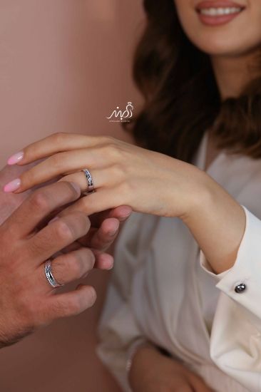 💍حلقه ست جواهري(مردانه و زنانه) خاص و زیبا؛ نقره عیار 925(R_1249)	