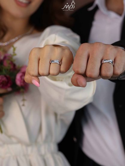 💍حلقه ست جواهري(مردانه و زنانه) خاص و زیبا؛ نقره عیار ۹۲۵(R_1259)	