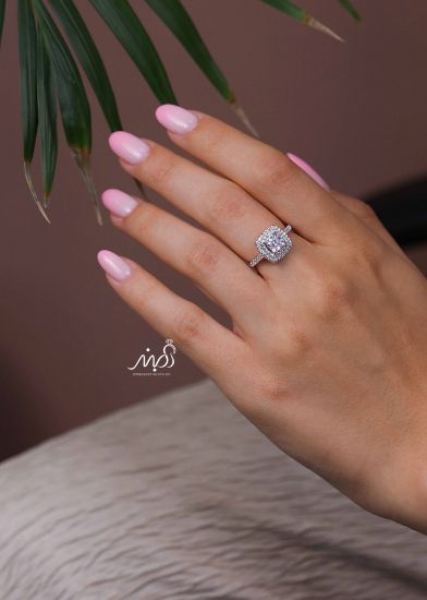 💍انگشتر جواهري با نگین مربعی خاص و زیبا؛ نقره عیار 925(R_1261)	