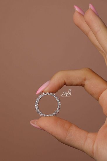 💍انگشتر جواهري تنیسی باگت خاص و زیبا؛ نقره عیار 925(R_1264)	