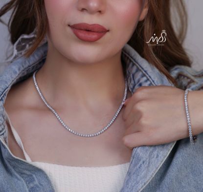 💍گردنبند جواهري تنیسی 2.5 میلی  خاص و زیبا ، نقره عیار ۹۲۵ (G_3208)‌‌‌‌‌‌