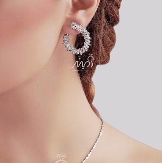 💍نیم ست جواهری نگین تمپرز،نقره عیار 925 (آویز و گوشواره)(N_4082)