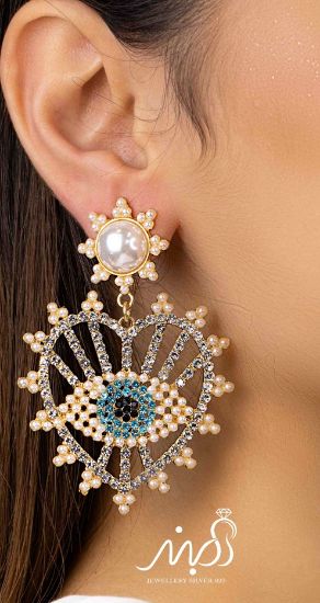 💍گوشواره چشم نظر با پایه کوپر ،جذاب و زیبا(be5004)‌‌‌‌	