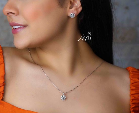 💍نیم ست ظریف (آويز ، گوشواره ) خاص و زیبا ، نقره عیار ۹۲۵(N_4267)