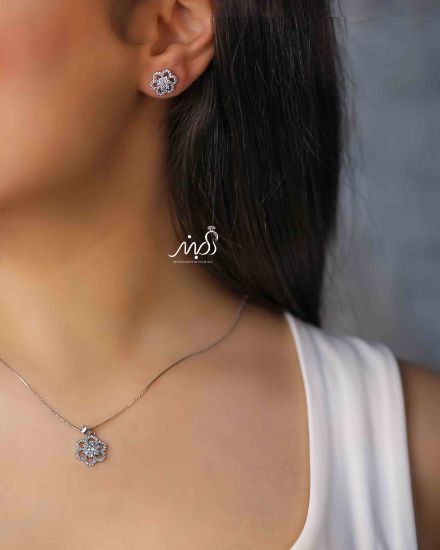 💍نیم ست ظریف (آويز ، گوشواره ) خاص و زیبا ، نقره عیار ۹۲۵(N_4268)