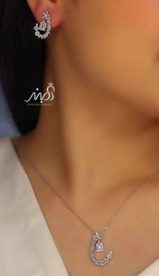 💍نیم ست جواهری خاص و زیبا ، نقره عیار ۹۲۵(N_4322)