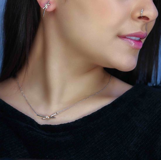 💍نیم ست جواهری جذاب خاص و زیبا ، نقره عیار ۹۲۵(N_4324)