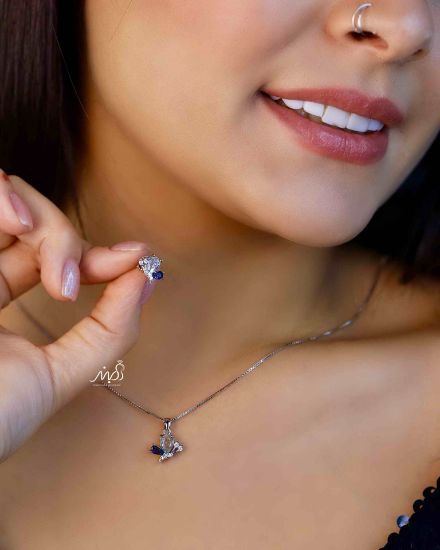💍نیم ست پروانه (آويز و گوشواره) خاص و زیبا ، نقره عیار ۹۲۵( N_4342)