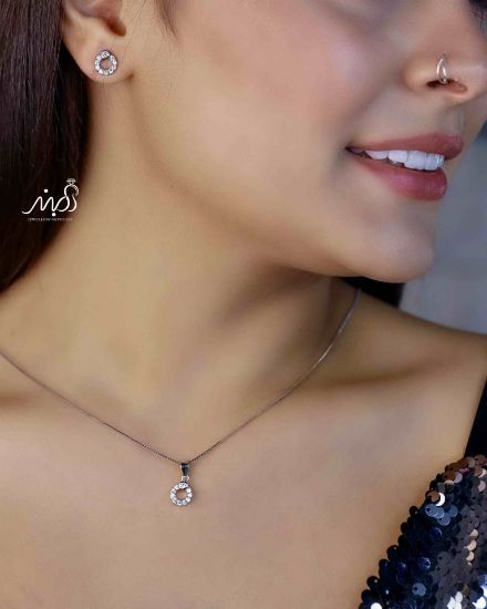 💍نیم ست جواهری (آويز و گوشواره) خاص و زیبا ، نقره عیار ۹۲۵( N_4350)