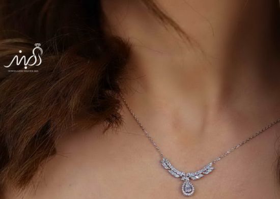 💍نیم ست جواهری خاص و زيبا نقره عیار ۹۲۵ (گردنبندو گوشواره )(N_4371)‌‌‌‌‌‌ ‌