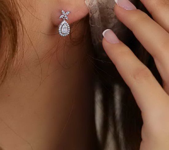 💍نیم ست جواهری خاص و زيبا نقره عیار ۹۲۵ (گردنبندو گوشواره )(N_4371)‌‌‌‌‌‌ ‌
