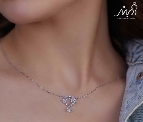💍نیم ست جواهری خاص و زيبا نقره عیار ۹۲۵ (گردنبندو گوشواره )(N_4375)‌‌‌‌‌‌ ‌