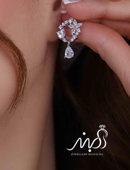 💍نیم ست جواهری خاص و زيبا نقره عیار ۹۲۵ (گردنبندو گوشواره )(N_4375)‌‌‌‌‌‌ ‌