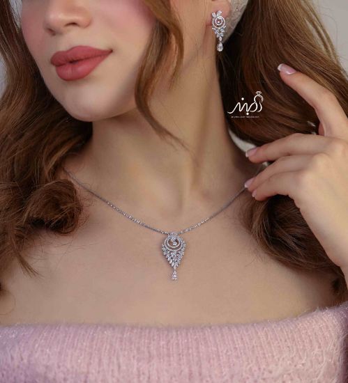 💍نیم ست جواهری خاص و زيبا نقره عیار ۹۲۵ (آويز و گوشواره )(N_4372)‌‌‌‌‌‌ ‌