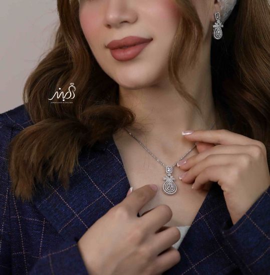 💍نیم ست جواهری لاکچری خاص و زيبا نقره عیار ۹۲۵ (آويز و گوشواره )(N_4379)‌‌‌‌‌‌ ‌