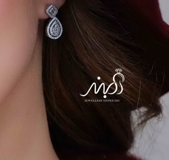💍نیم ست جواهری خاص و زيبا نقره عیار ۹۲۵ (گردنبندو گوشواره )(N_4378)‌‌‌‌‌‌ ‌
