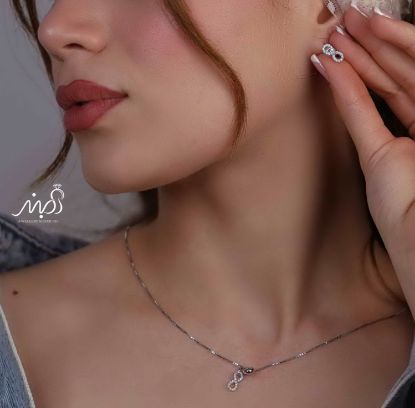 💍نیم ست بی نهایت(آويز و گوشواره) خاص و زیبا ، نقره عیار ۹۲۵( N_4359)