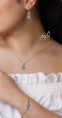 💍سرويس جواهری ميكروزنجيري امرالد(گردنبند ، گوشواره ، دستبند) (S_6023)‌‌‌‌‌‌ ‌