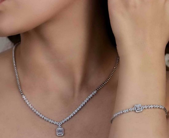 💍سرويس جواهری خاص و زيبا(گردنبند ، گوشواره ، دستبند و انگشتر) (S_6038)‌‌‌‌‌‌ ‌