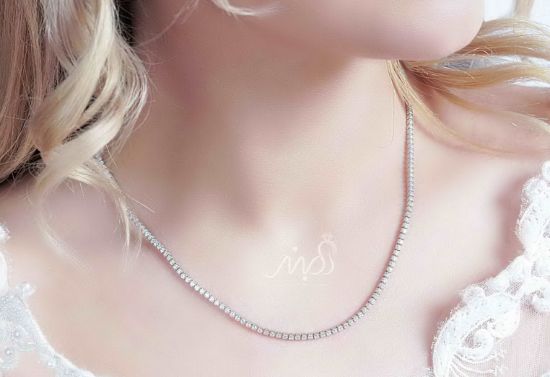 💍گردنبند طرح جواهر پرطرفدار تنیسی 2 میل ؛ نقره عیار 925 (G_3121)