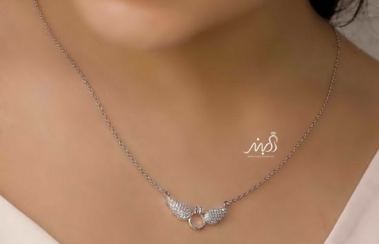 💍گردنبند حلقه بالدار خاص و زیبا ، نقره عیار ۹۲۵ (G_3166)‌‌‌‌‌‌