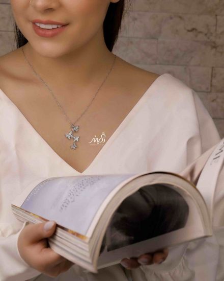 	💍گردنبند پروانه خاص و زیبا ، نقره عیار ۹۲۵ (G_3173)‌‌‌‌‌‌